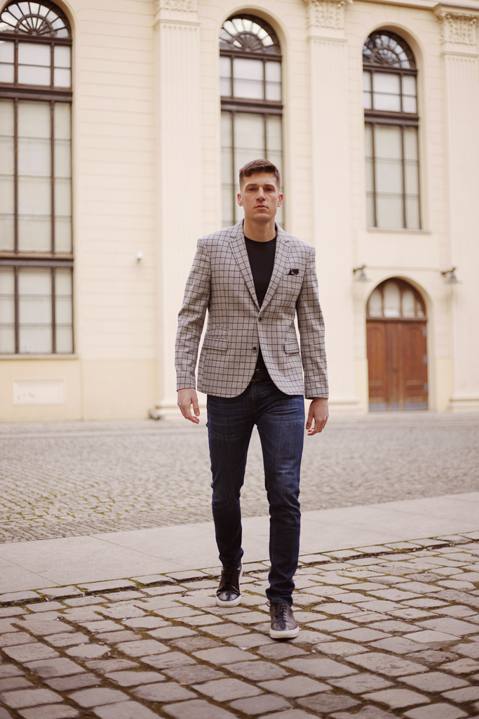 marynarka męska w kratę